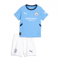 Manchester City Erling Haaland #9 Hjemmedraktsett Barn 2024-25 Kortermet (+ Korte bukser)